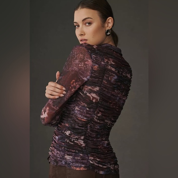 Pilcro Collared Mesh Button-down Shirt - Size L - Picture 2 of 4